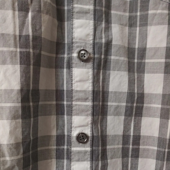 Express fitted XS gray checkered Woven Button Up - Picture 2 of 6